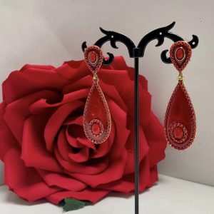 Red Gitana Flamenco Earrings