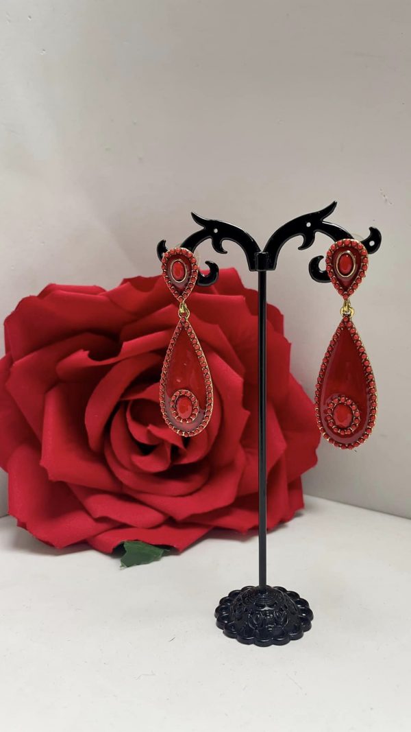 Red Gitana Flamenco Earrings