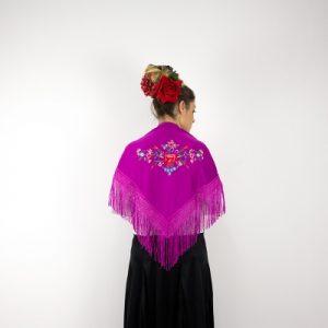 Small Magenta/Multicolour Flamenco Shawl