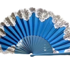 Extra Large Blue Flamenco Fan