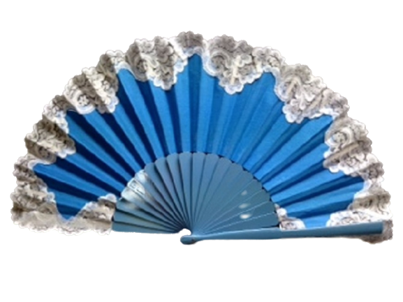 Extra Large Blue Flamenco Fan