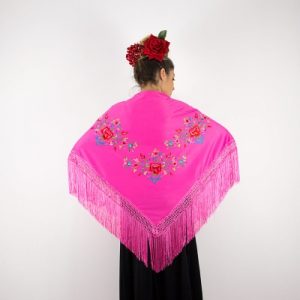 Medium Fuchsia/Multicolour Flamenco Shawl