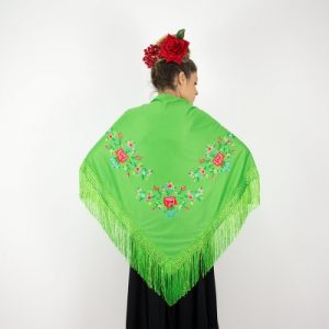 Medium Green/Multicolour Flamenco Shawl