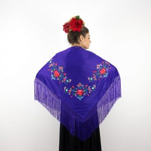 Medium Purple/Multicolour Flamenco Shawl