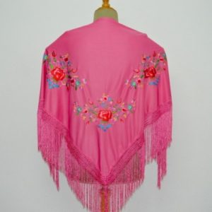 Medium Pink-Multicolour Flamenco Shawl