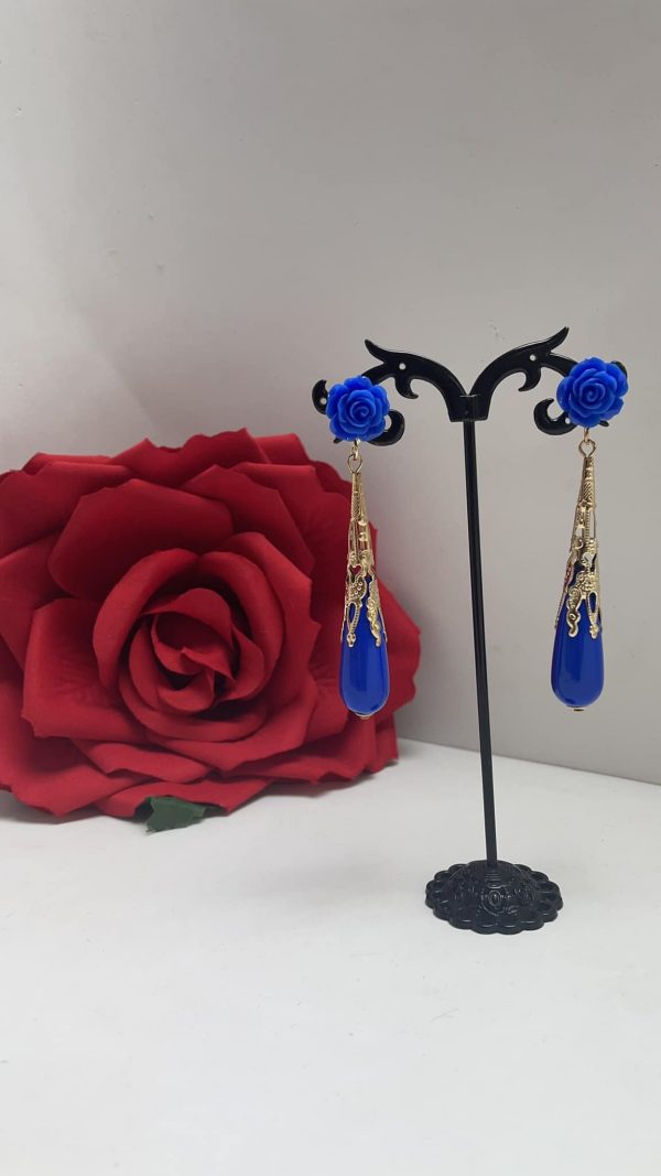 Royal Blue Lagrima Flamenco Earrings