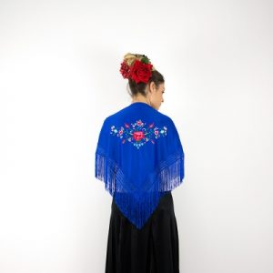 Small Royal Blue/Multicolour Flamenco Shawl