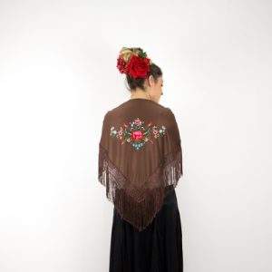 Small Brown/Multicolour Flamenco Shawl