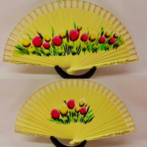 Yellow Tulips Flamenco Fan