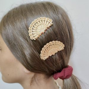 Small flamenco fan hair comb Gold