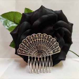 Medium Silver Flamenco Fan Bridal Comb 2