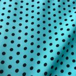 160 turquoise black dot fabric