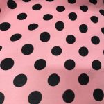 pink black dot fabric