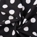 black big white dot fabric