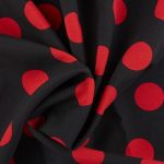 black red big dot fabric