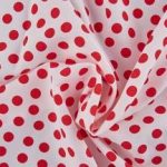 white-red dot fabric