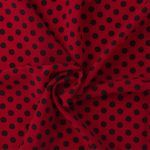 155 red black dot fabric