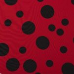 145 red black dot fabric