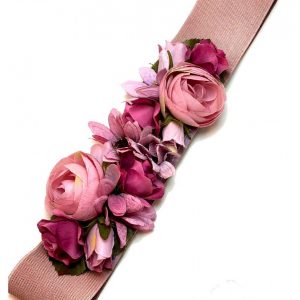 Light Pink Elastic Flamenco Flower Belts