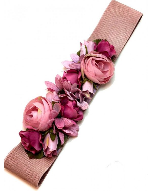 Light Pink Elastic Flamenco Flower Belts