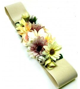 Off white Elastic Flamenco Flower Belts
