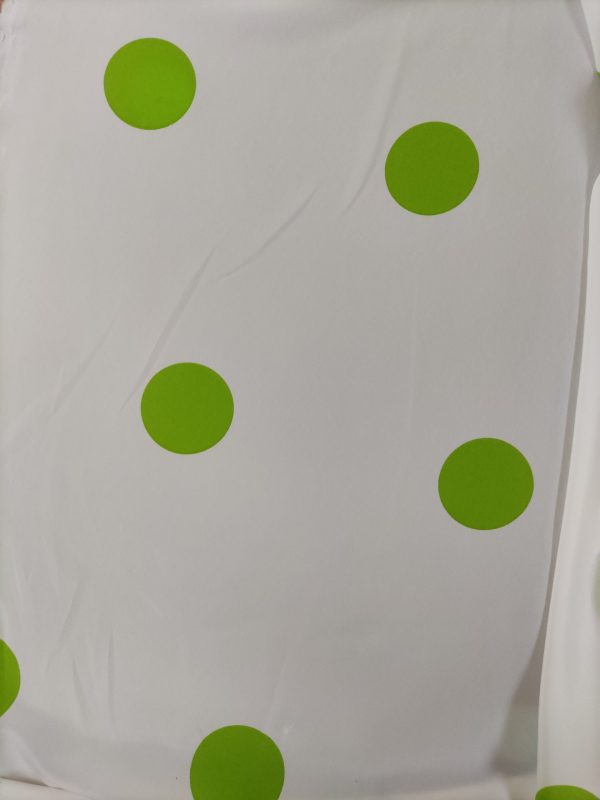 85 white green dot fabric