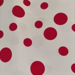 beige red dot fabric