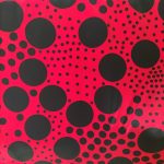 82 red black dot fabric