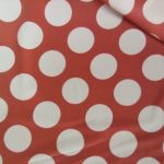 salmon white dot fabric