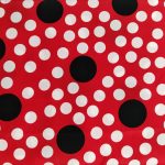 73 Red white-black dot fabric