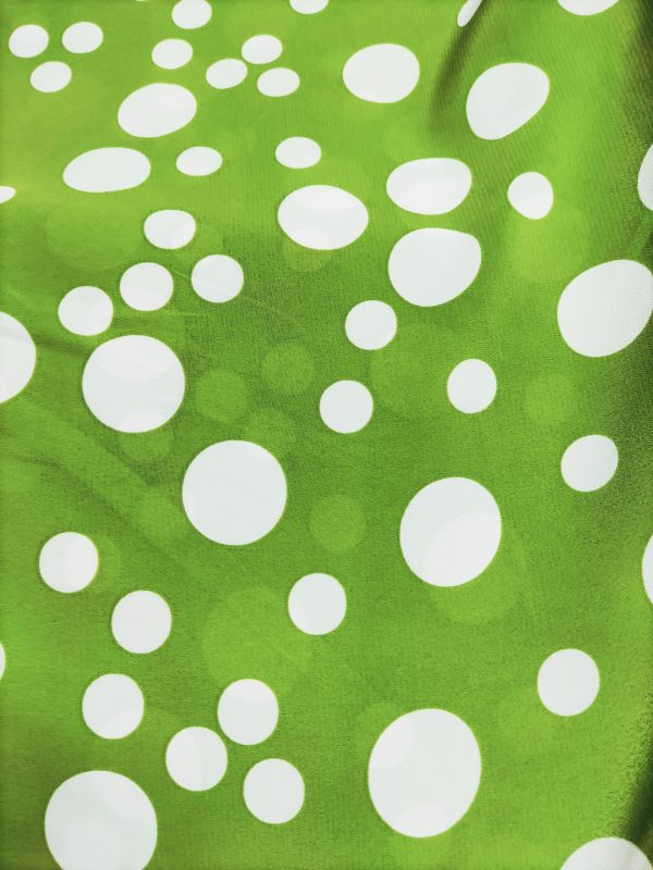 72 Green white dot fabric