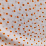 70 White orange dot fabric