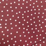 wine red white dot fabric