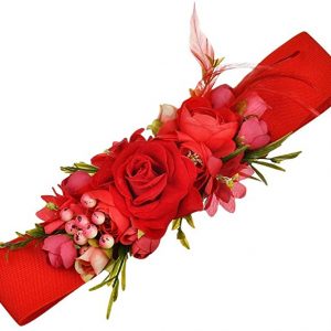 Red Elastic Flamenco Flower Belts