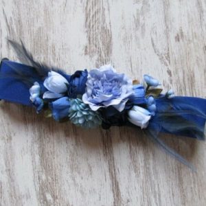 Royal Blue Elastic Flamenco Flower Belts
