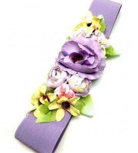 Violet Elastic Flamenco Flower Belts