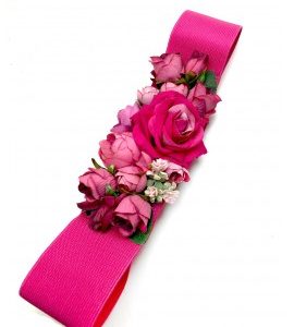 Fuchia Elastic Flamenco Flower Belts
