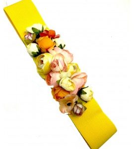 Yellow Elastic Flamenco Flower Belts