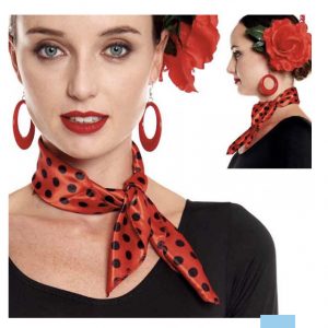 Red/Black Polka Dot Flamenco Scarf