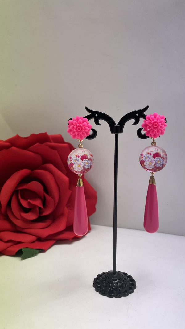 Lolita Hot Pink Flamenco Earrings