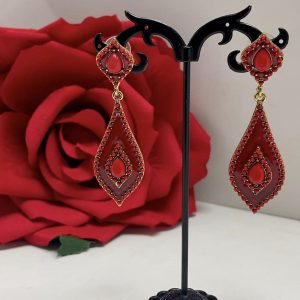 Red Hungara Flamenco Earrings