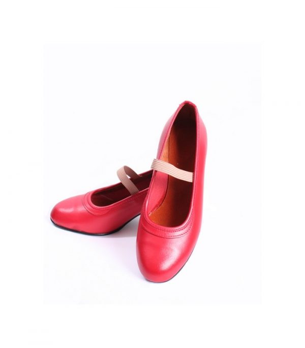 red semi professional flamenco shoes