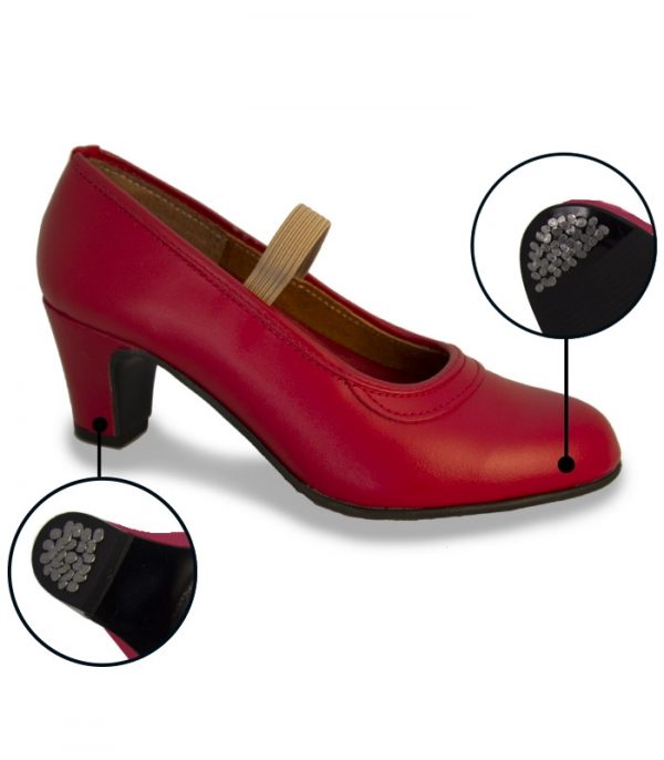 red semi professional flamenco shoes