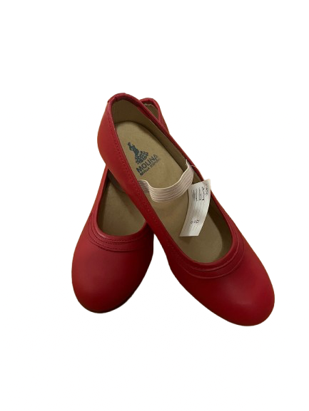 Premium Red Leather Flamenco Shoes with Elastic – Size 35 EU